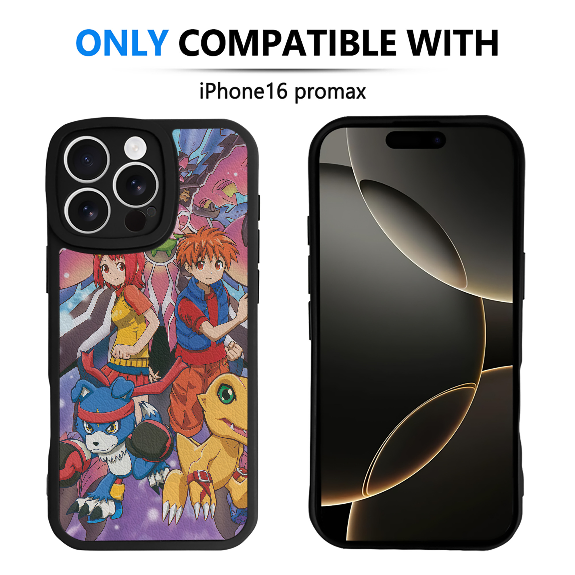 （画像用） Digimon デジタルモンスター/デジモン 【iPhone 16シリーズ対応】シリコンスマホケース（レザー調） 材質：シリコン